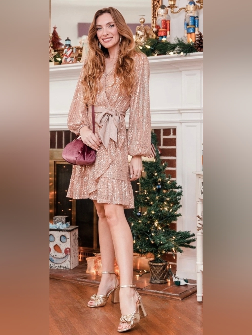 LC Lauren Conrad Tara Tan Party Mini Dress.Size Large Women's - Picture 11 of 12